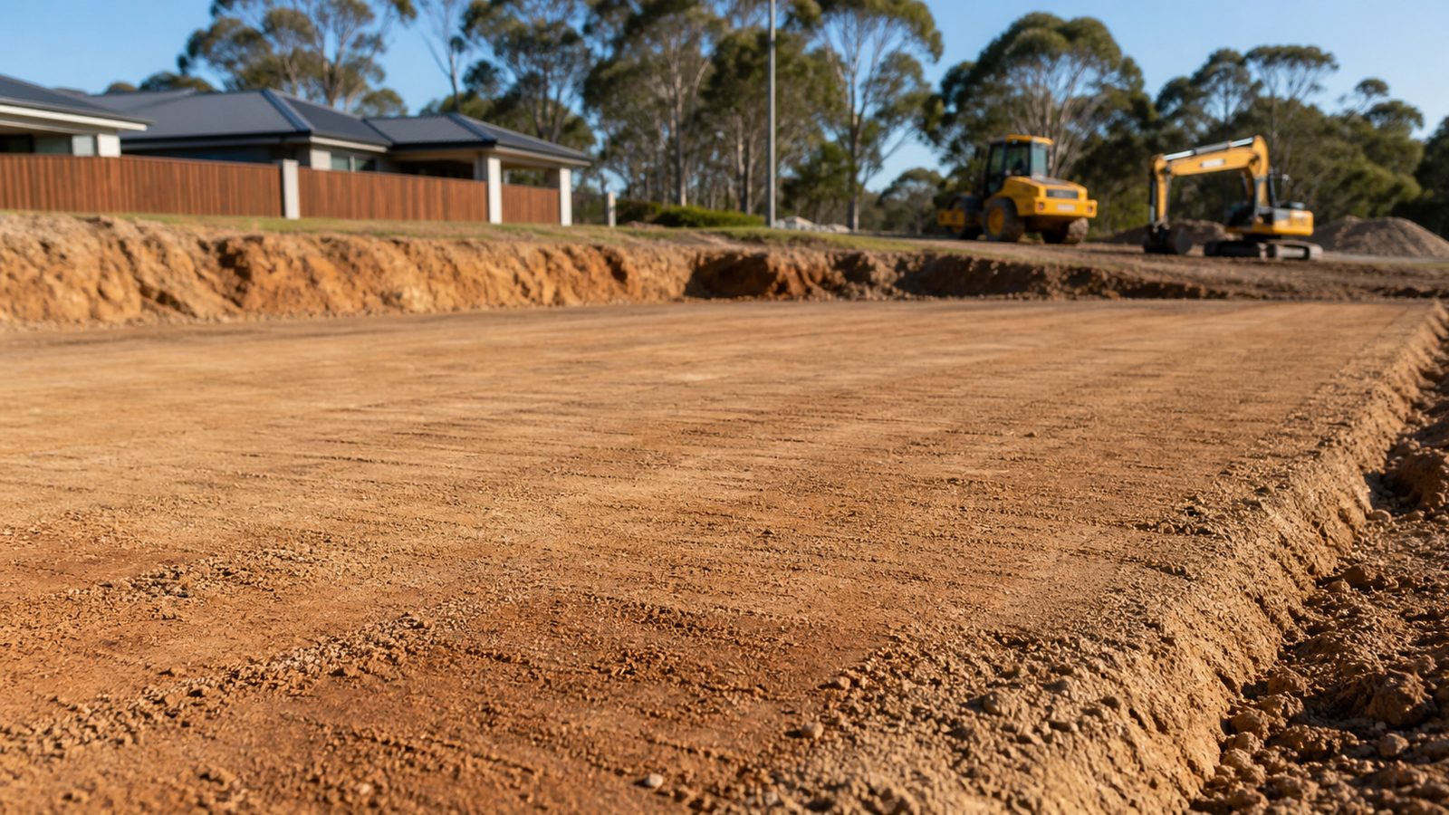 Perfectly graded and levelled site ready for the slab
